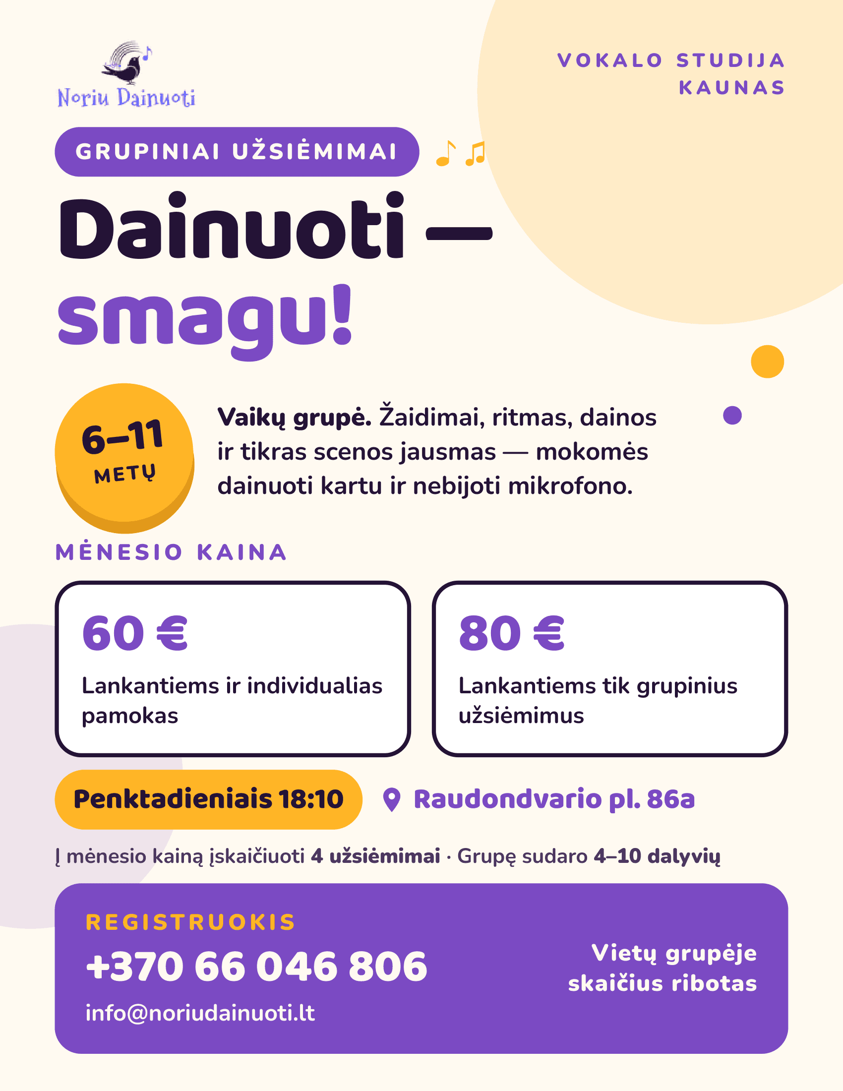 Vaikai grupės skrajutė