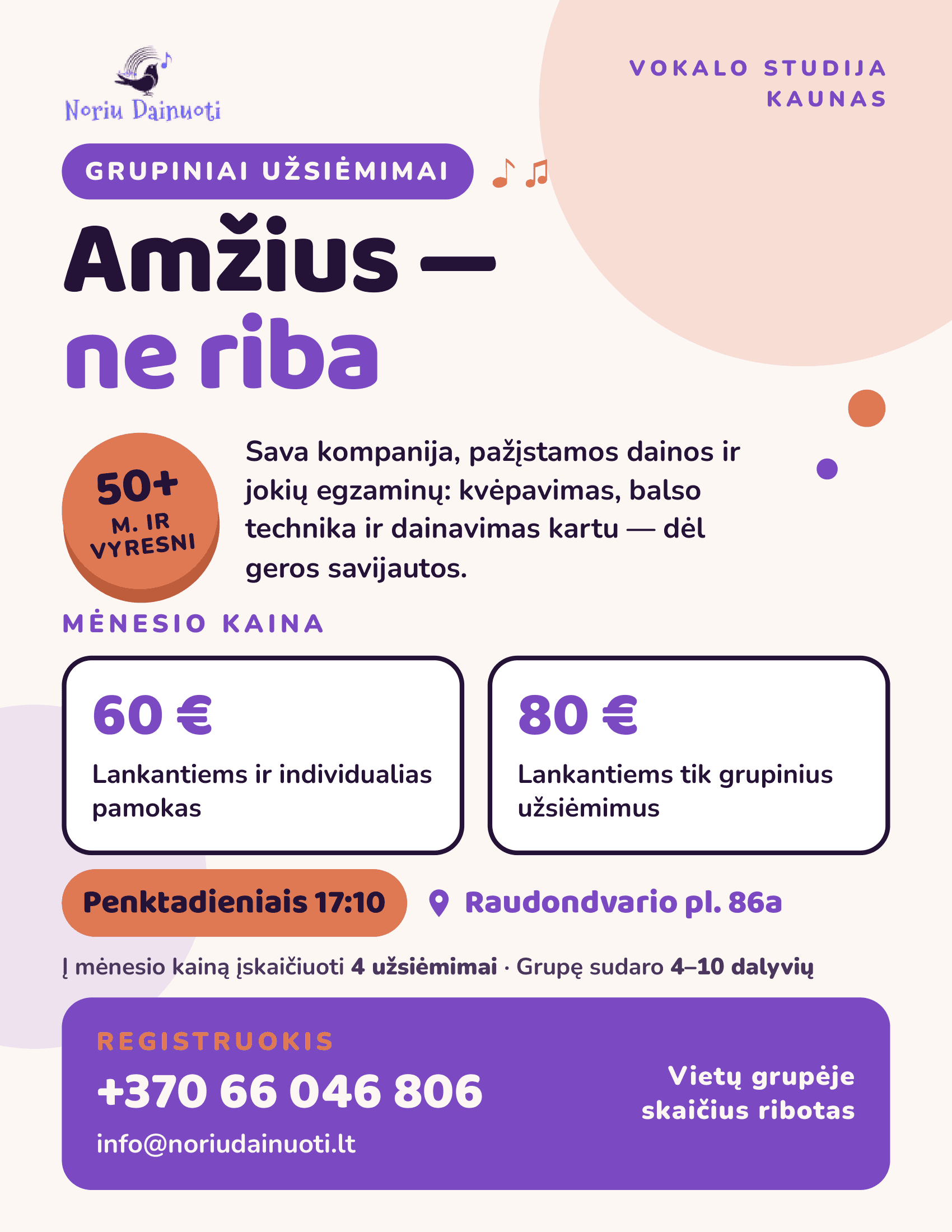 50+ grupės skrajutė